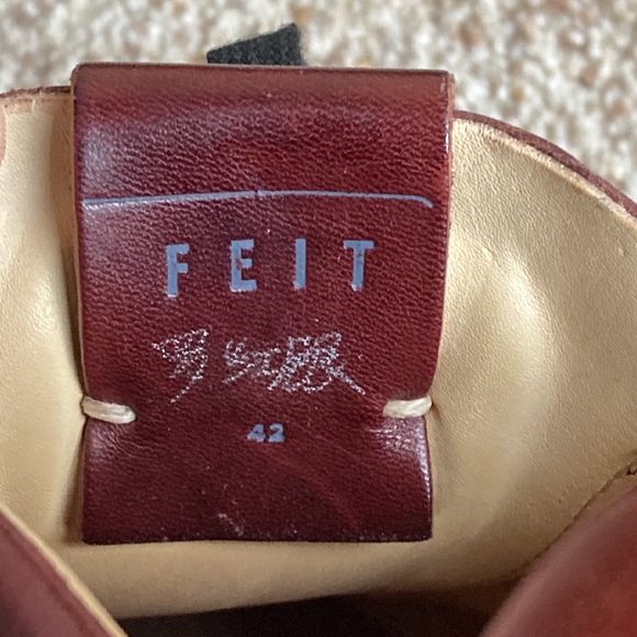 FEIT Men’s Red-Brown Leather Hand Sewn Handmade Lace-Up Shoes Eu 42 US 9 - Picture 7 of 10